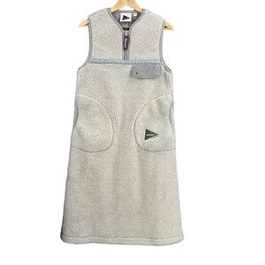 Gramicci x And Wander Sherpa Fleece Dress Gray Outdoor Utility Sleeveless USA XS